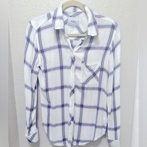 Rails Hunter Button Down - White Scarlet Ocean